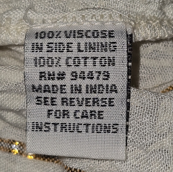 Anthropologie X Magic Me Cream And Metallic Gold Bohemian Lace Midi Dress SZ‎ XL - Picture 8 of 10